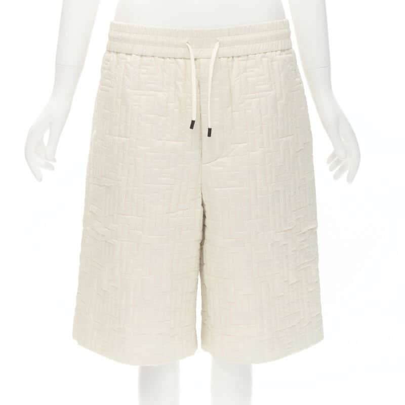 Fendi Zucca Nylon Shorts Beige Never worn, with tag - Front View