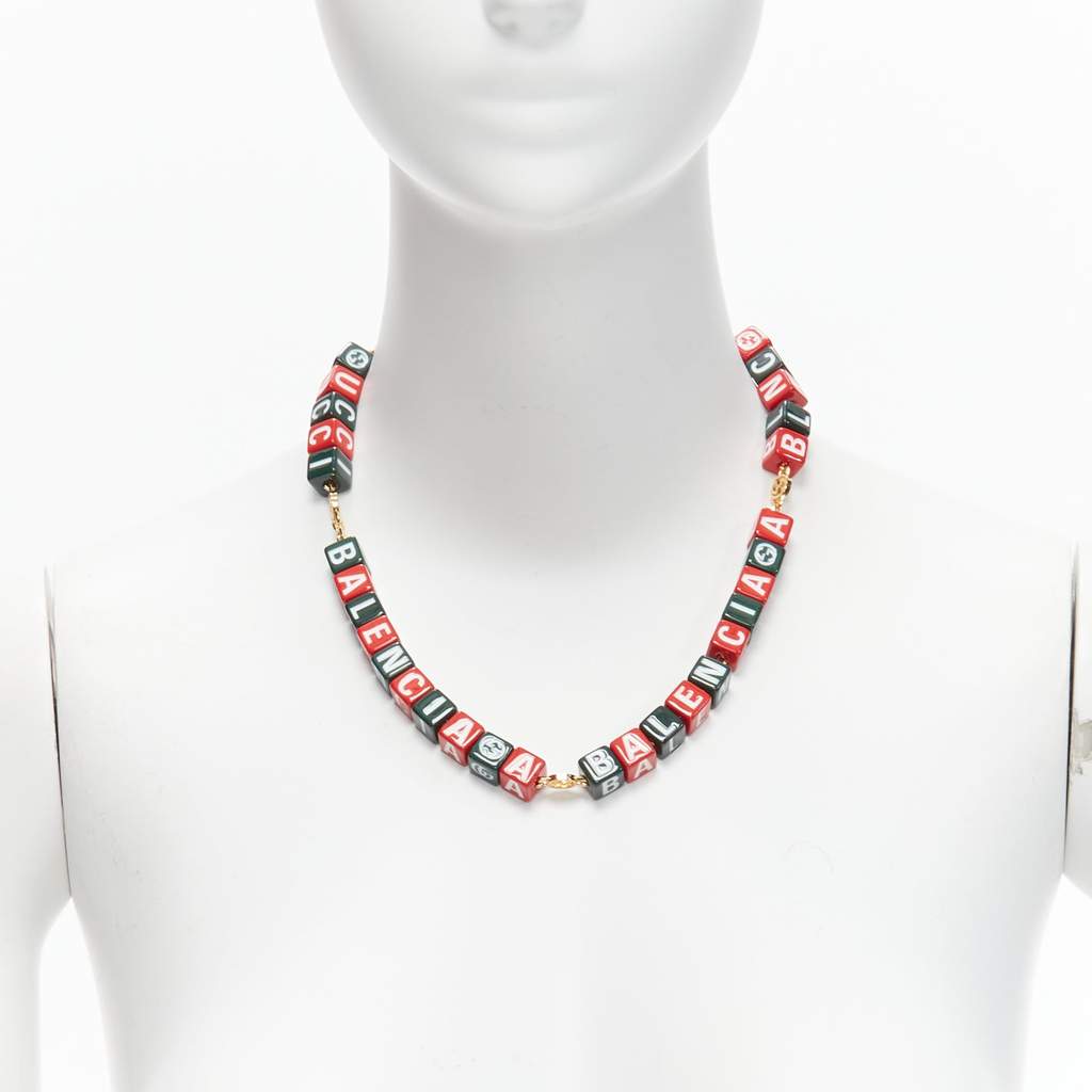 Gucci Hacker Cube Necklace Red Plastic Never worn, with tag - Front View