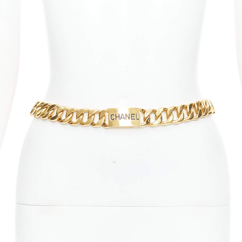 Chanel Logo Grid Platform Boots Gold Metal Good - Front View