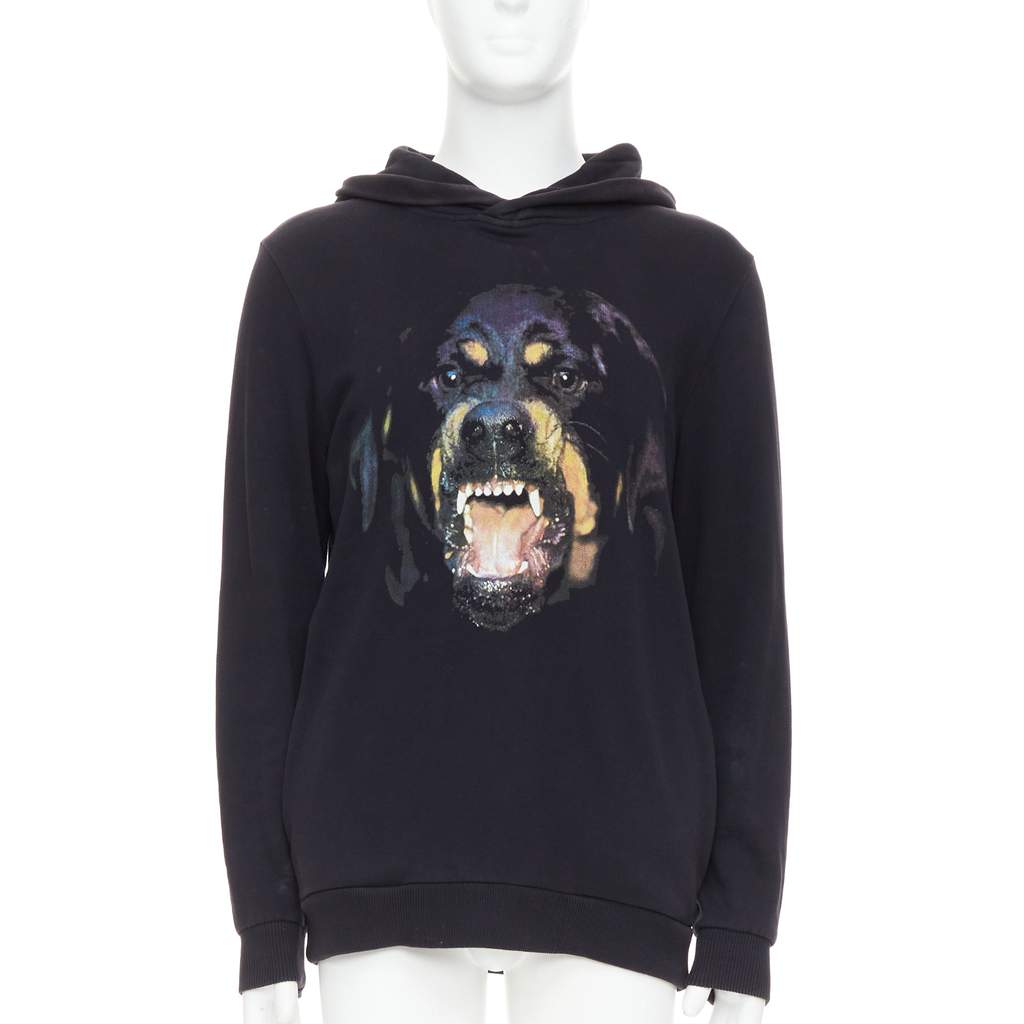 Givenchy Rottweiler Hoodie Black Cotton Fair condition - Front View