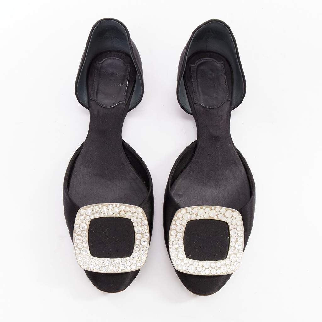 Roger Vivier Chips Strass Black Silk Very good - Front View