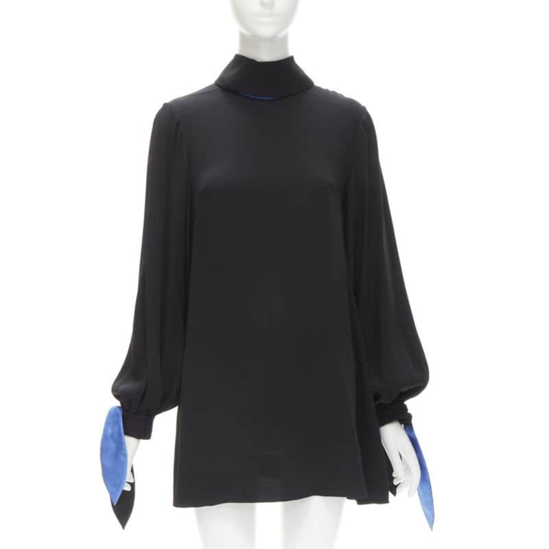 Roksanda Bow Tie Tunic Black Silk Very good - Front View