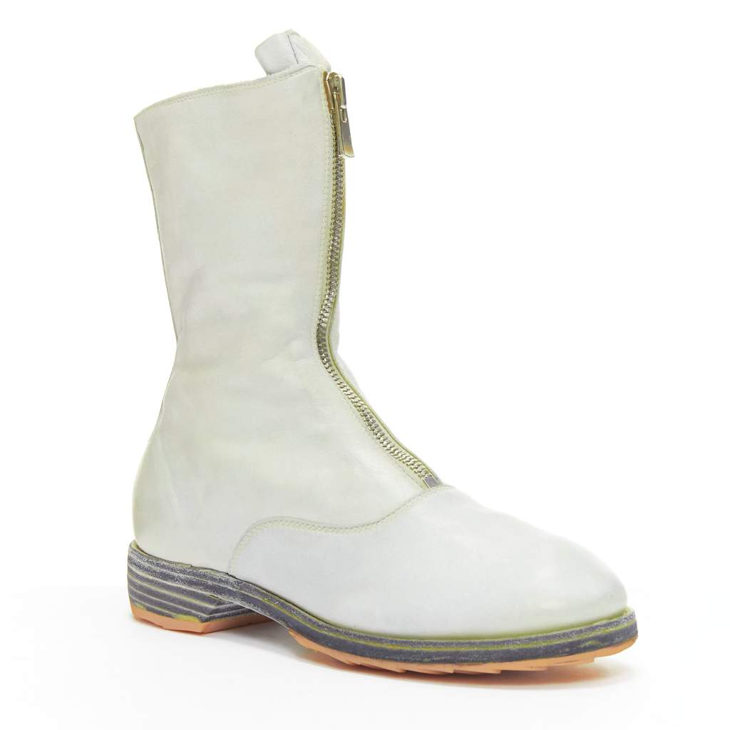 Guidi Ponyhair Cage Heel Boots Grey Leather Very good - Front View