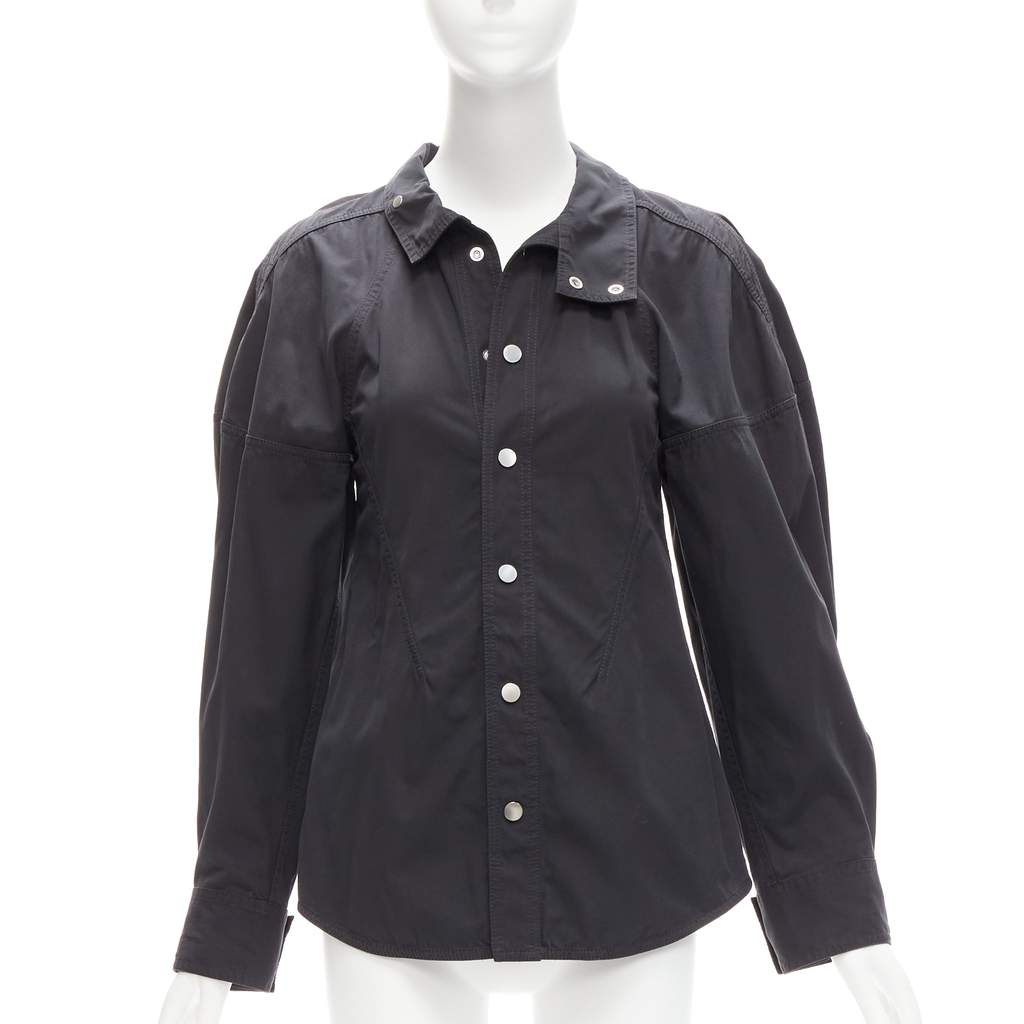 Bottega Veneta 3D Snap Shirt Black Cotton Good - Front View