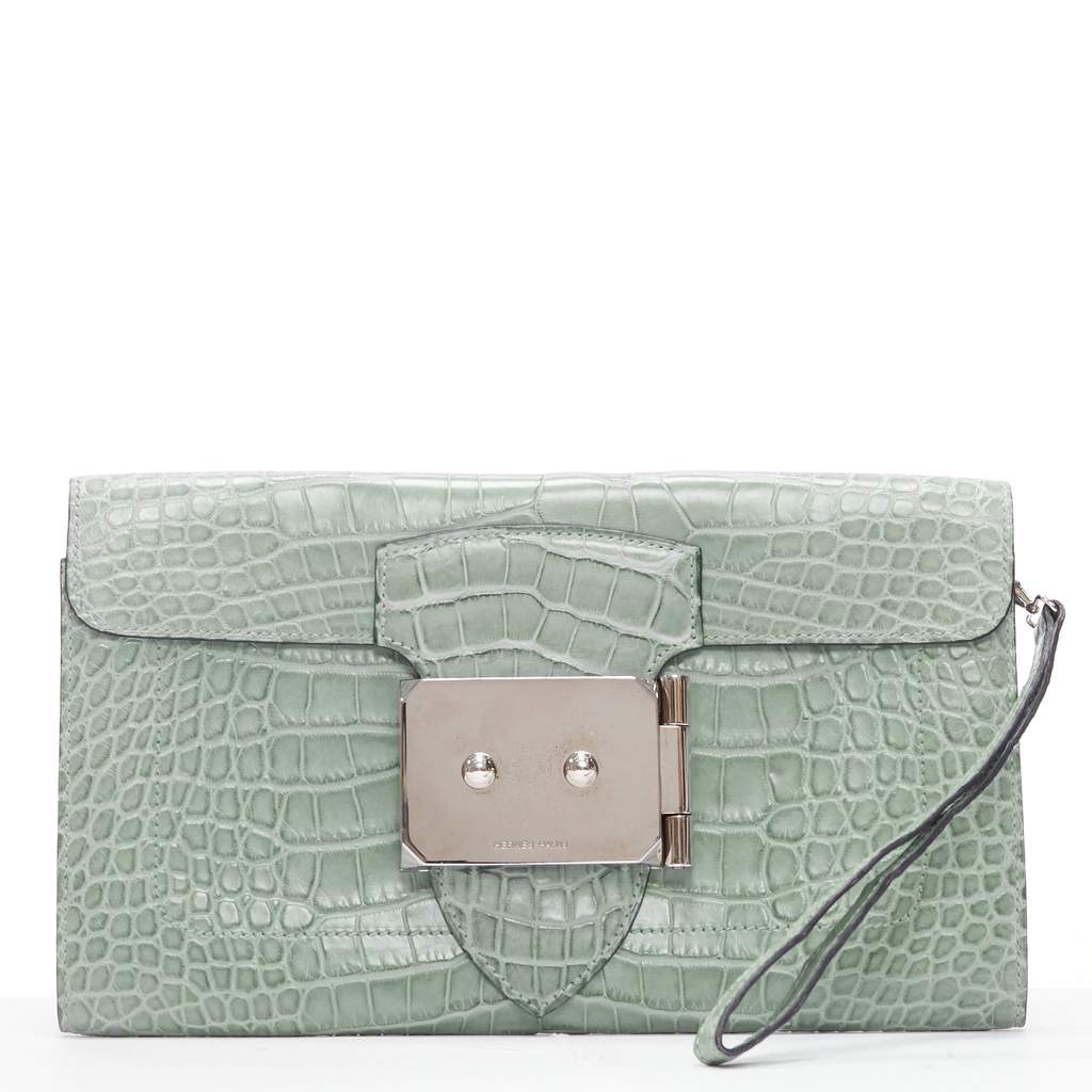 Hermès Goodlock Green Leather Good - Front View