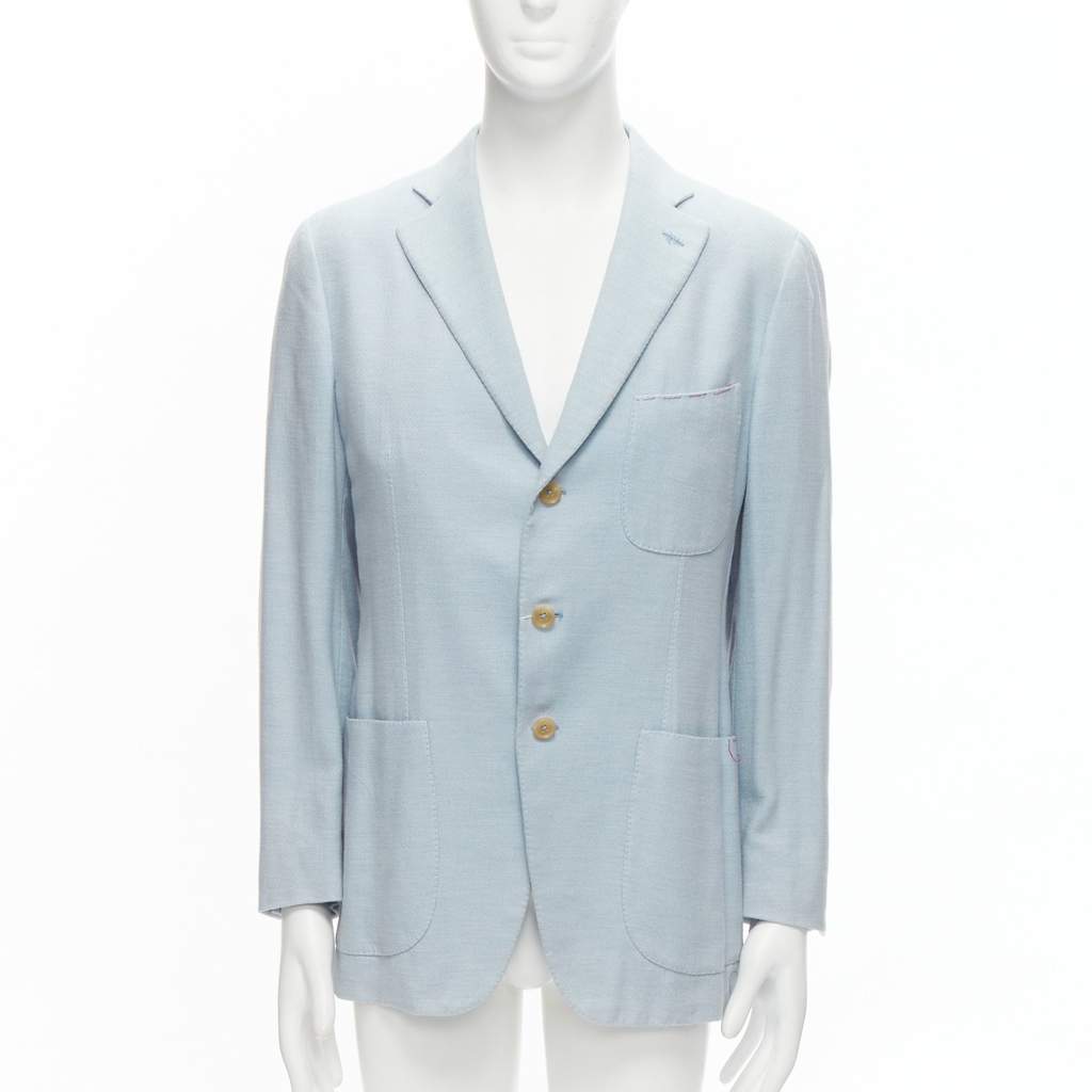 Isaia Dustin Blue Cotton Very good - Front View