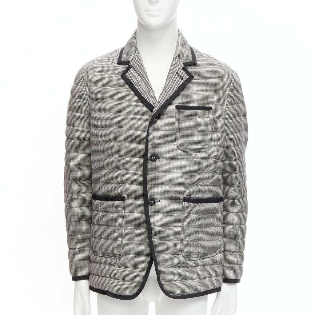 Thom Browne Houndstooth Trim Blazer Black Never worn - Front View