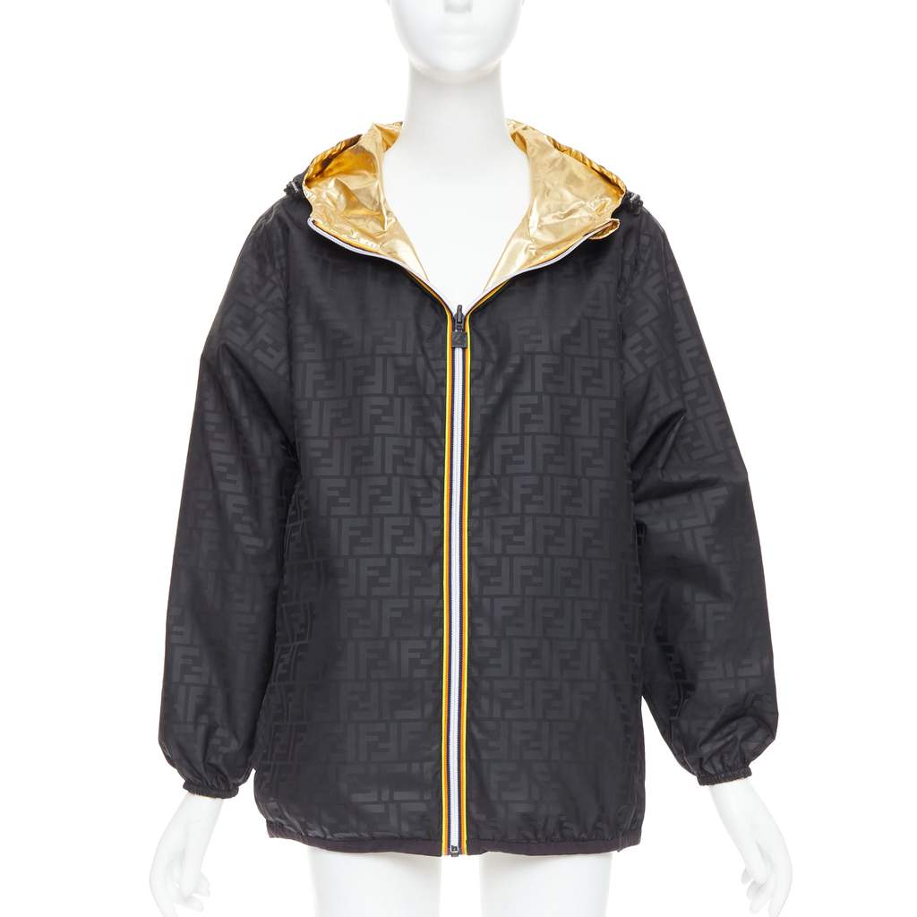 Fendi Gold FF Windbreaker Gold Polyester Very good - Front View