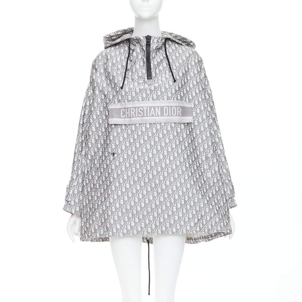 Dior Hooded Anorak Grey Polyester Never worn, with tag - Front View