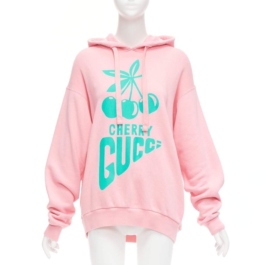 Gucci Cherry Print Hoodie Pink Cotton Never worn - Front View