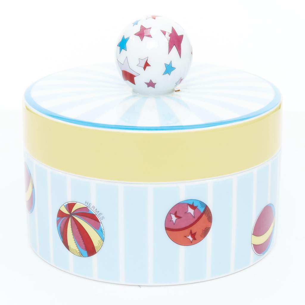 Hermès Circus Round Box Blue Very good condition - Front View