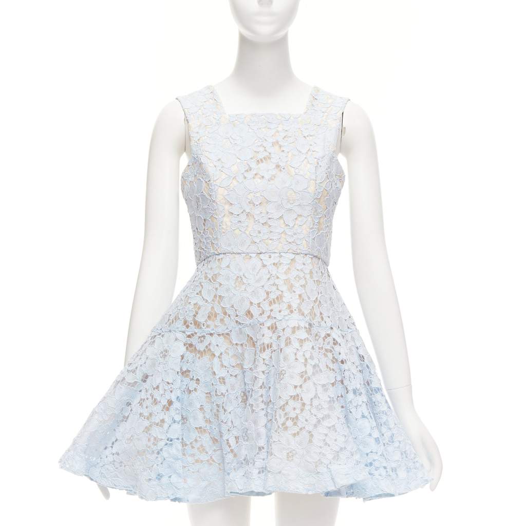 Alex Perry Kea Blue Cotton Good - Front View