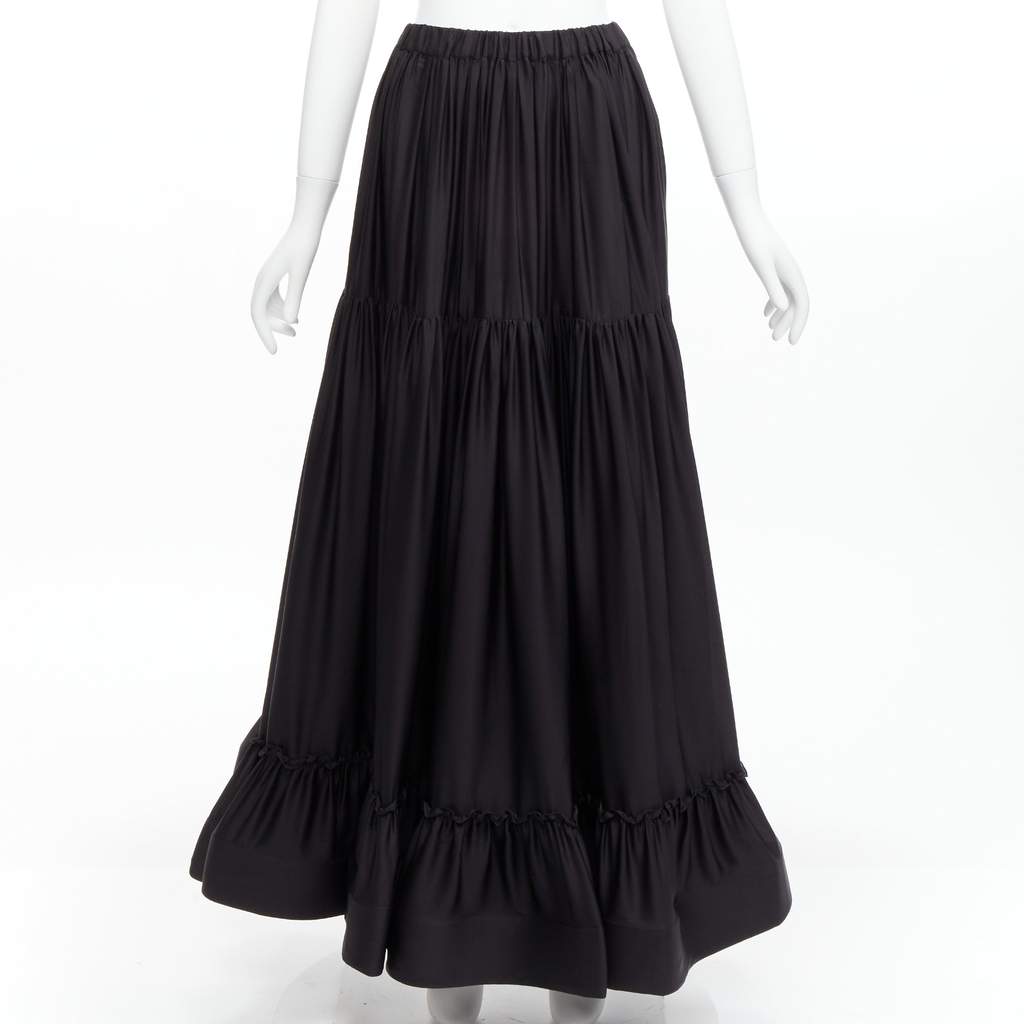 Stella McCartney Crin Flounce Skirt Black Silk Never worn - Front View