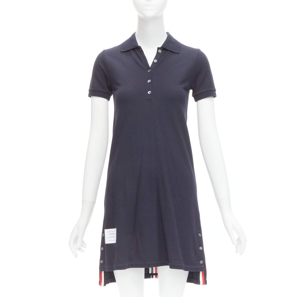 Thom Browne Webbing Polo Dress Navy Cotton Very good - Front View