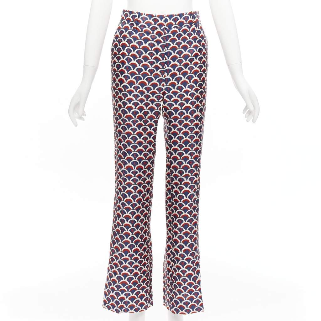 Valentino Garavani Animal Print Pants Red Silk Never worn - Front View