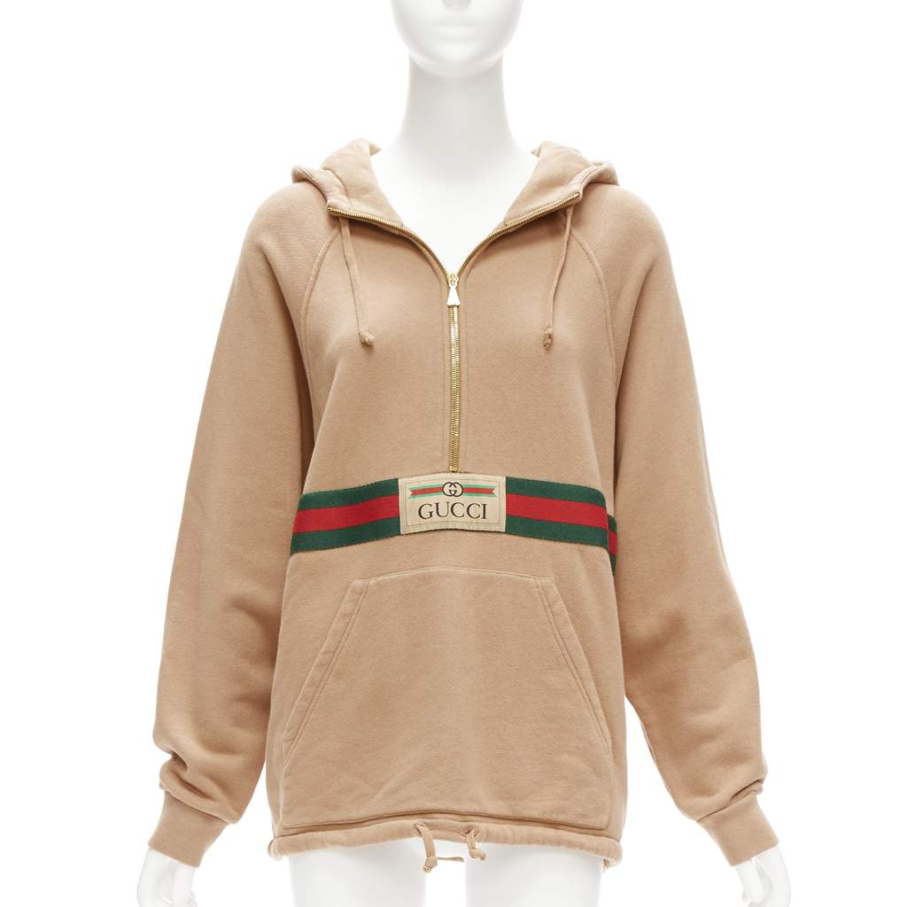 Gucci Vintage Logo Pullover Beige Cotton Never worn - Front View