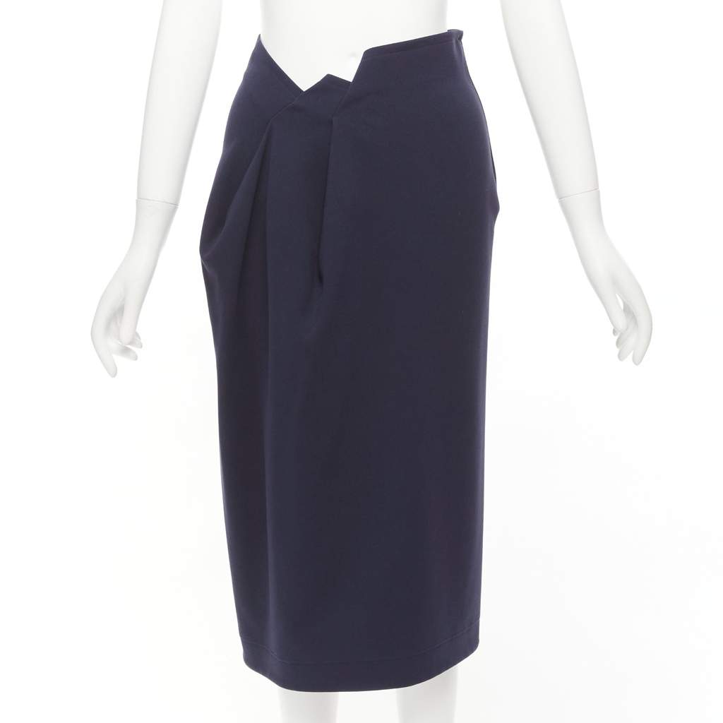 Jil Sander Jagged Waist Skirt Navy Never worn - Front View