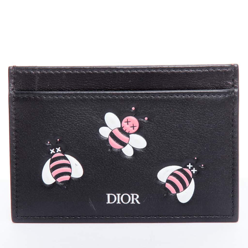 Dior Bee Leather Cardholder Black Leather Good condition - Front View