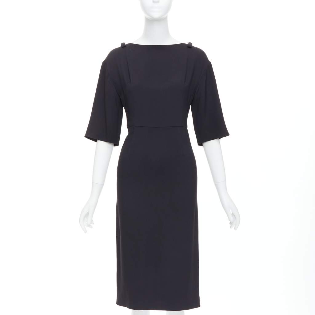 Valentino Garavani Ribbon Shift Dress Black Polyester Good condition - Front View