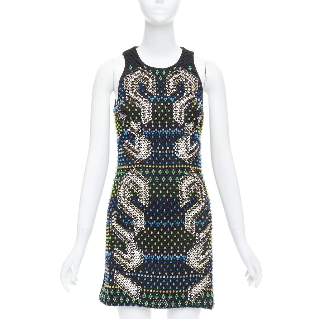 Peter Pilotto Beads Scuba Dress Black Polyamide Never worn - Front View