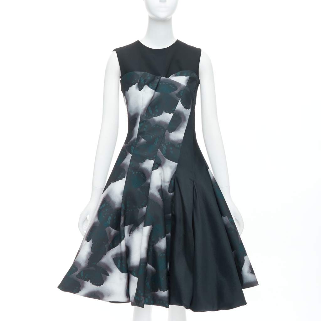 Lanvin Butterfly Cocktail Dress Grey Polyester Very good - Front View