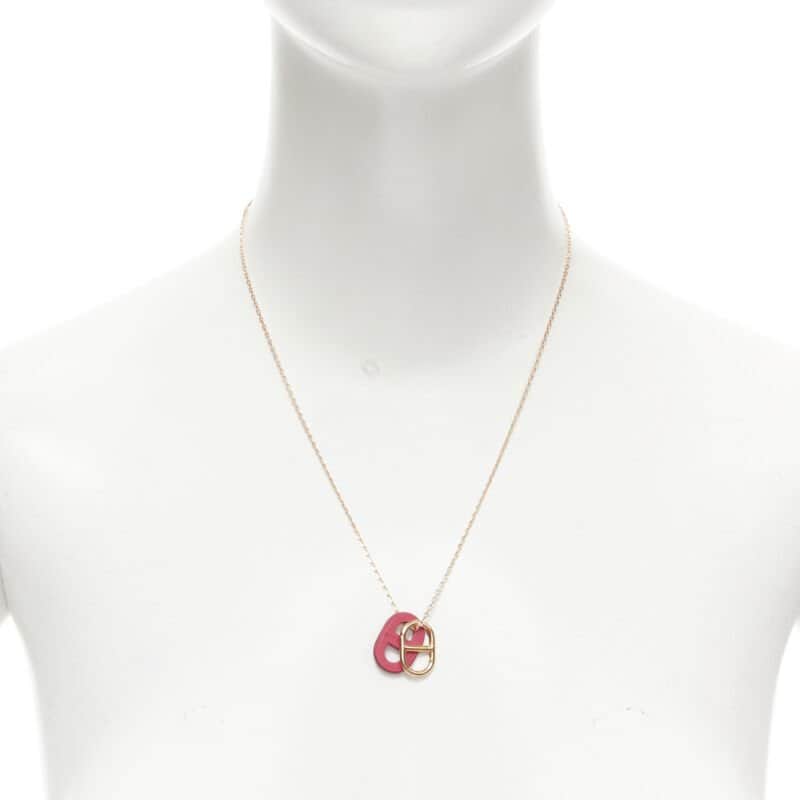 Hermès Chain Pendant Necklace Silver Never worn, with tag - Front View