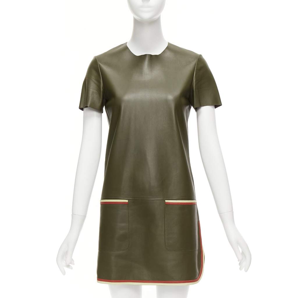 Celine Mod Leather Dress Green Leather Very good - Front View