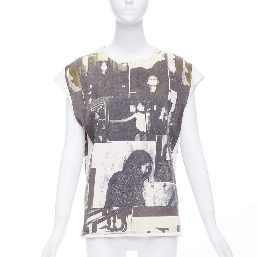 Balenciaga Photo Print Top Grey Cotton Never worn - Front View