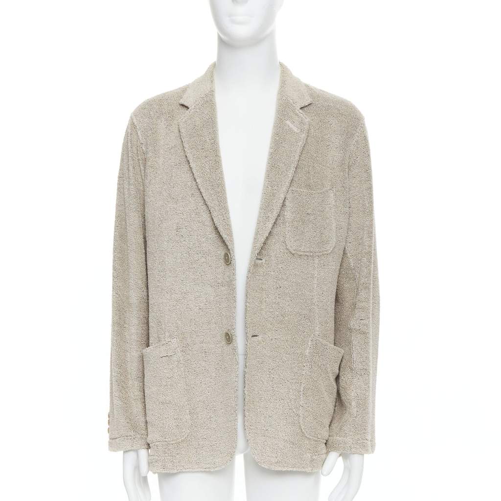 Yohji Yamamoto Beige Jersey Blazer Beige Linen Very good condition - Front View