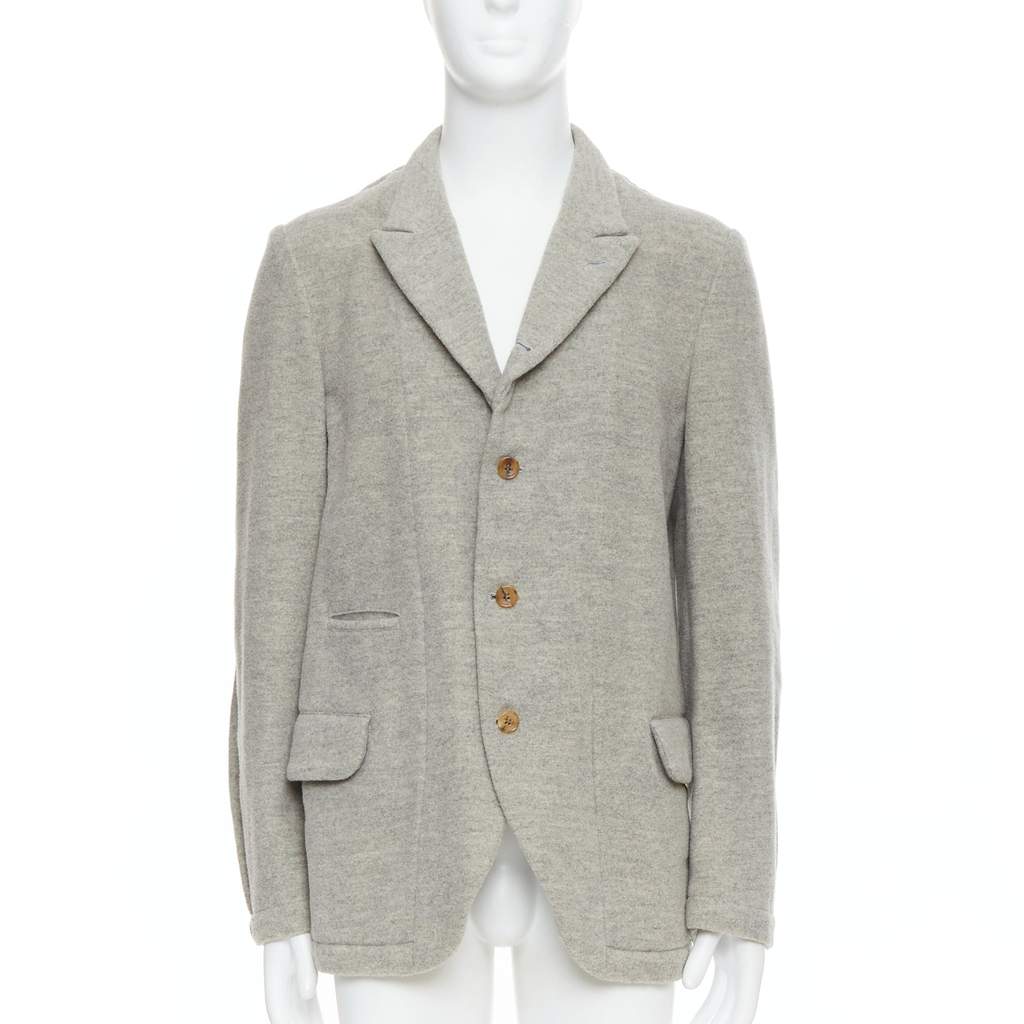 Comme Des Garcons Evergreen Wool Blazer Grey Wool Never worn - Front View