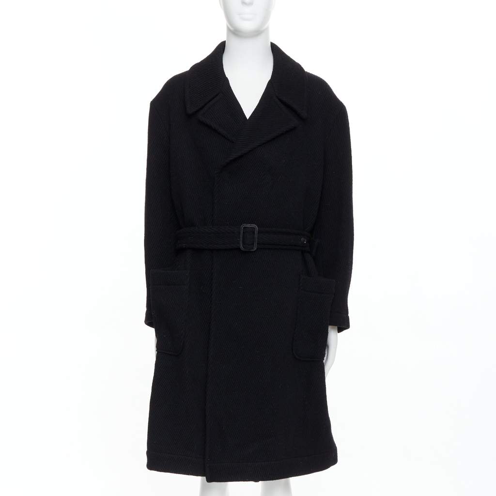 Yohji Yamamoto Black Wool Winter Coat Black Wool Very good condition - Front View
