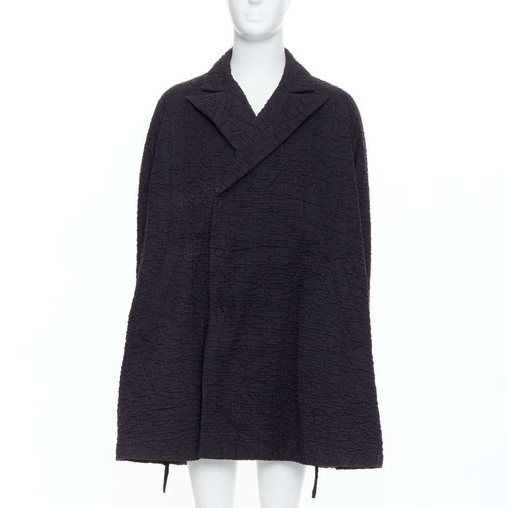 John Rocha Black Flare Raglan Coat Black Fair condition - Front View