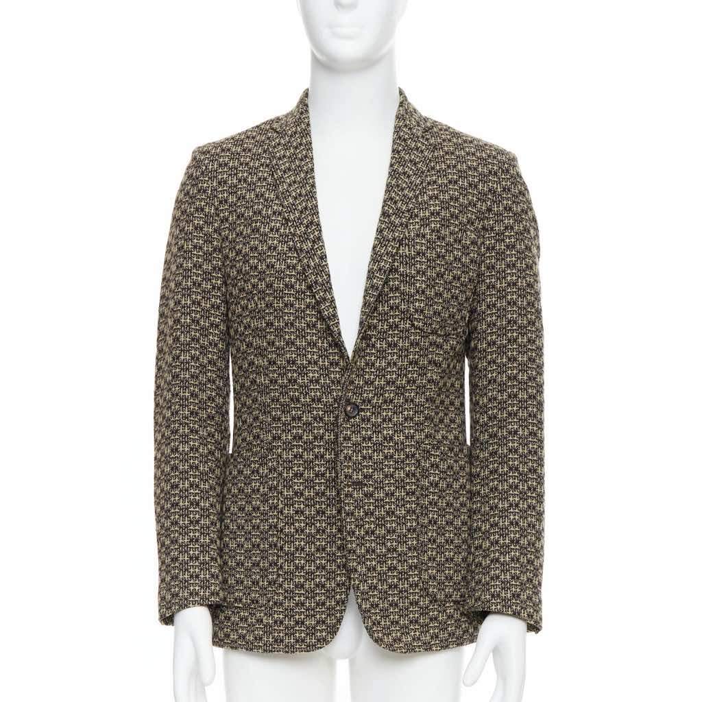 Maison Martin Margiela Brown Tweed Blazer Khaki Wool Very good - Front View