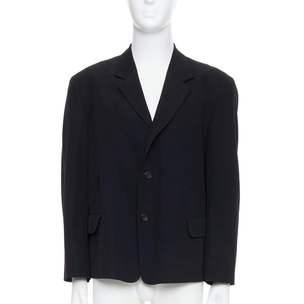 Yohji Yamamoto Black Oversized Blazer Black Wool Good condition - Front View