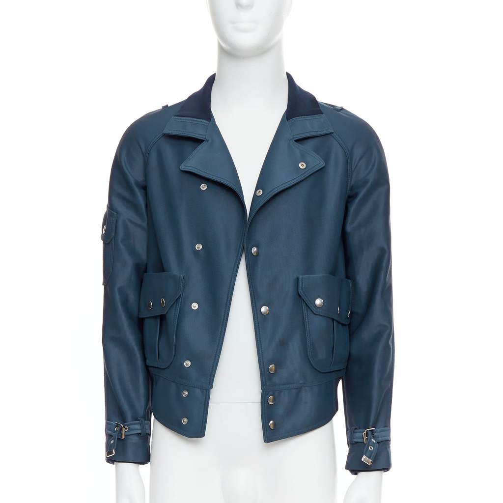 Balenciaga Green Check Overshirt Blue Polyester Very good - Front View