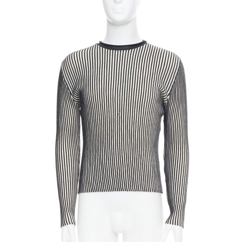 Jean Paul Gaultier Ribbed Wool Top White Wool Good - Front View