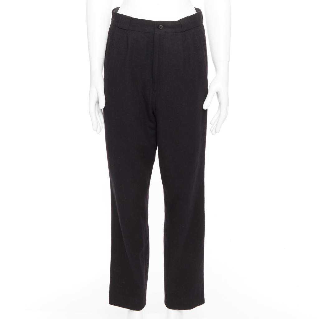 Yohji Yamamoto Pleated Wool Pants Black Wool Never worn - Front View