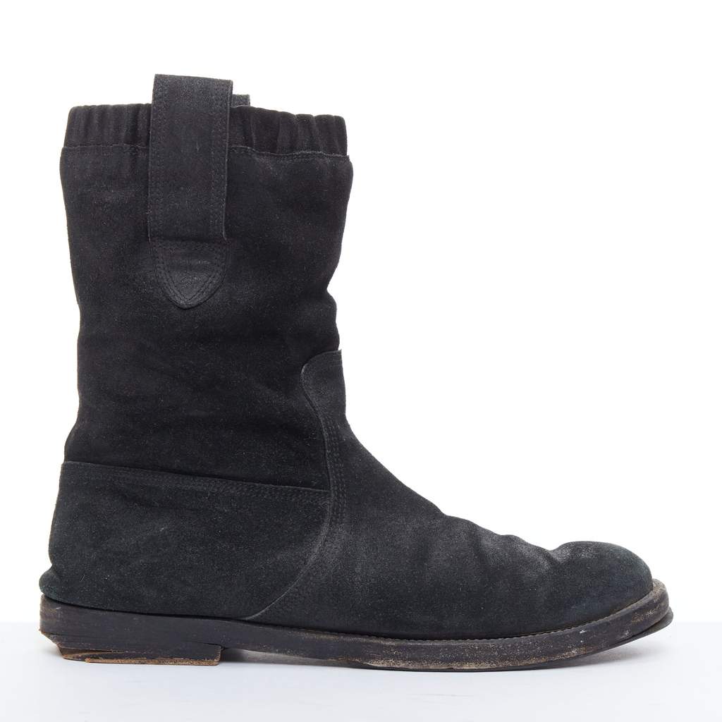 Balenciaga Scaled Buckle Platform Boots Black Leather Fair condition - Front View