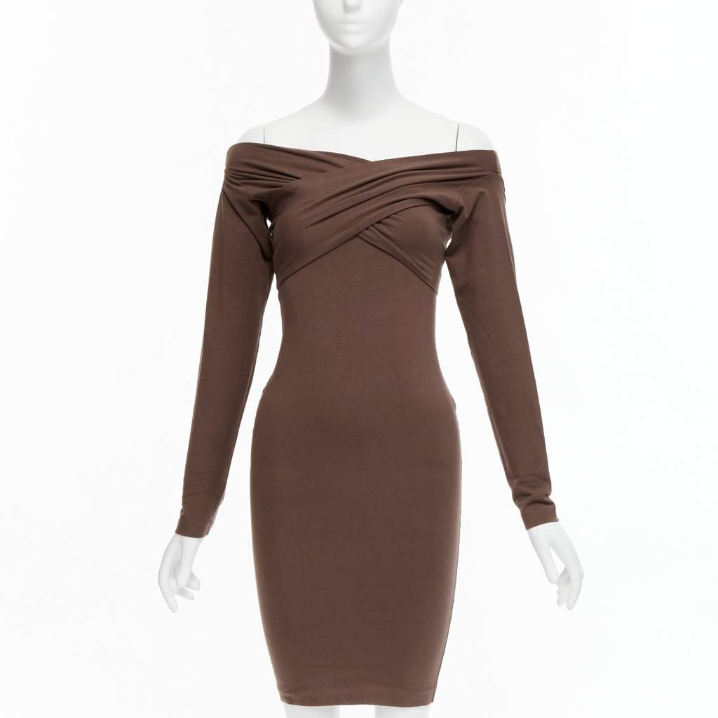 Romeo Gigli Criss Cross Dress Brown Cotton Very good - Front View