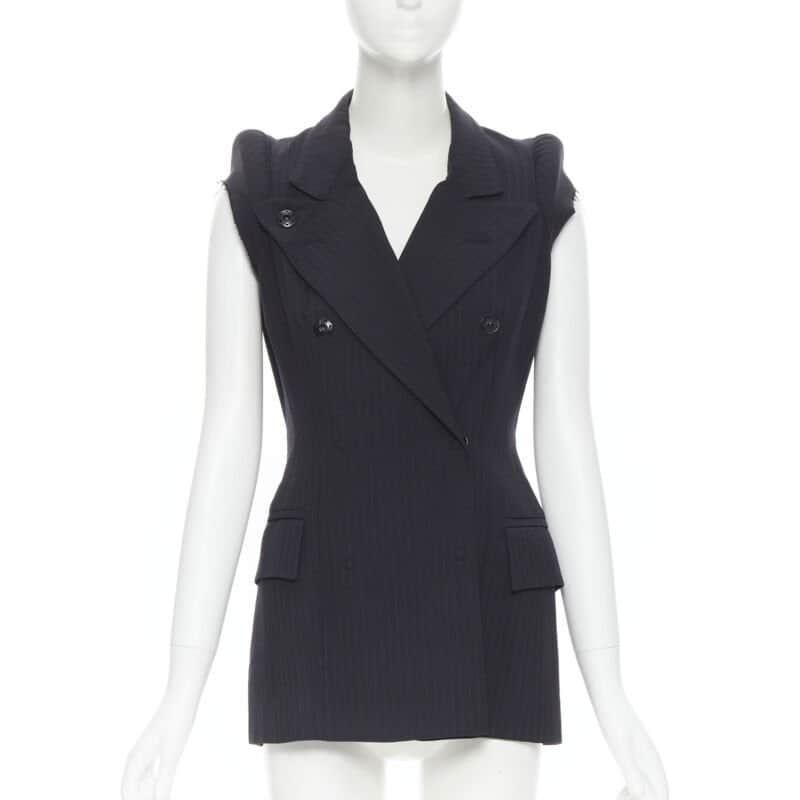 Maison Martin Margiela Deconstructed Shoulder Jacket Black Cotton Very good - Front View