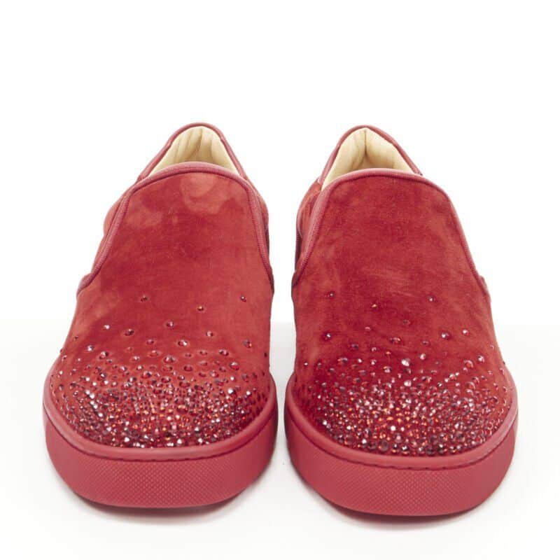 Christian Louboutin Dunk High Sneakers Red Suede Very good - Front View