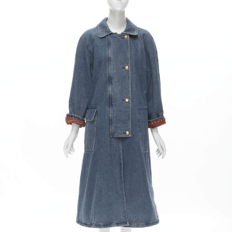 Moschino Blue Paisley Coat Blue Very good - Front View