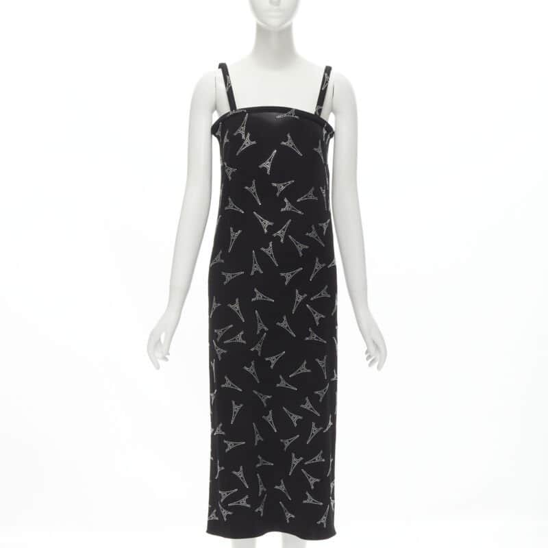 Balenciaga Eiffel Boned Dress Black Viscose Never worn, with tag - Front View