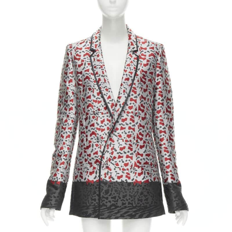 Haider Ackermann Blood Jacquard Blazer Grey Polyester Never worn, with tag - Front View
