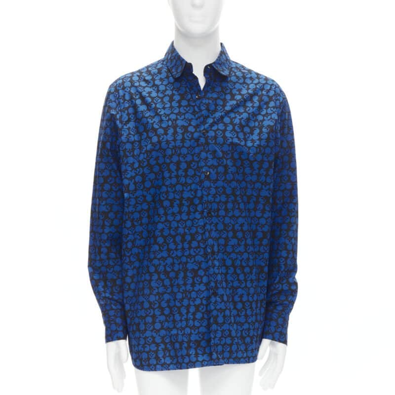 Louis Vuitton Polka Dot Shirt Blue Cotton Never worn - Front View