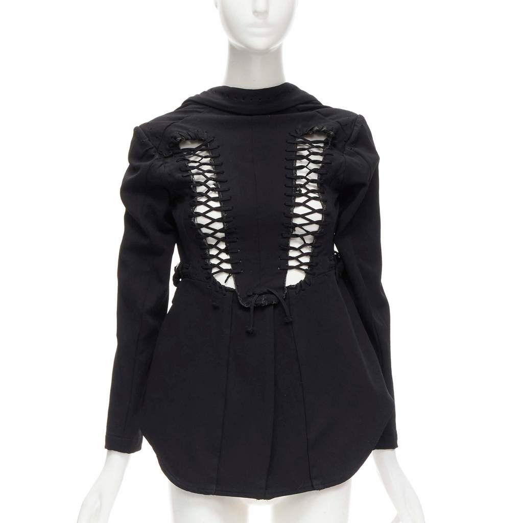 Comme Des Garcons Black Lace Jacket Black Polyester Very good - Front View