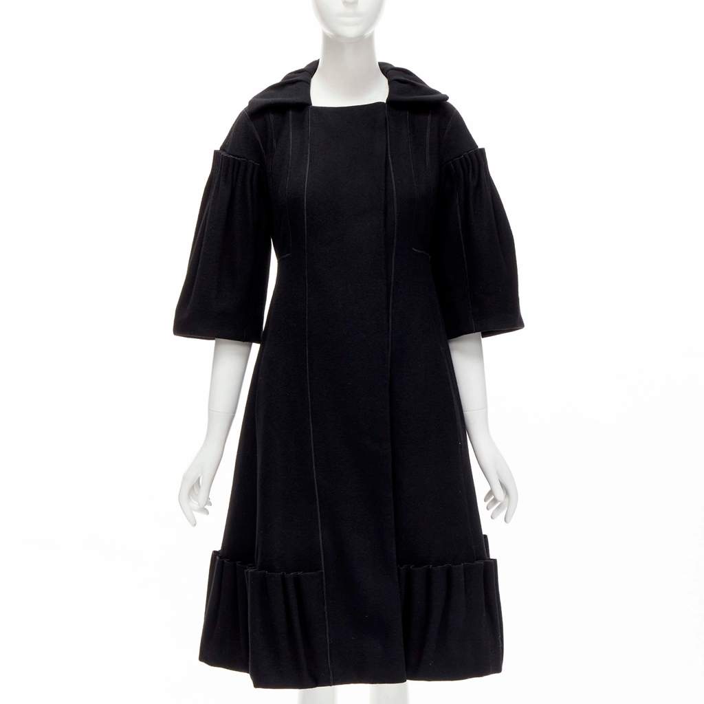 Louis Vuitton Black Victorian Coat Black Wool Very good - Front View