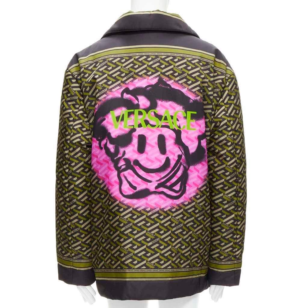 Versace Green Padded Coat Green Polyamide Never worn, with tag - Front View