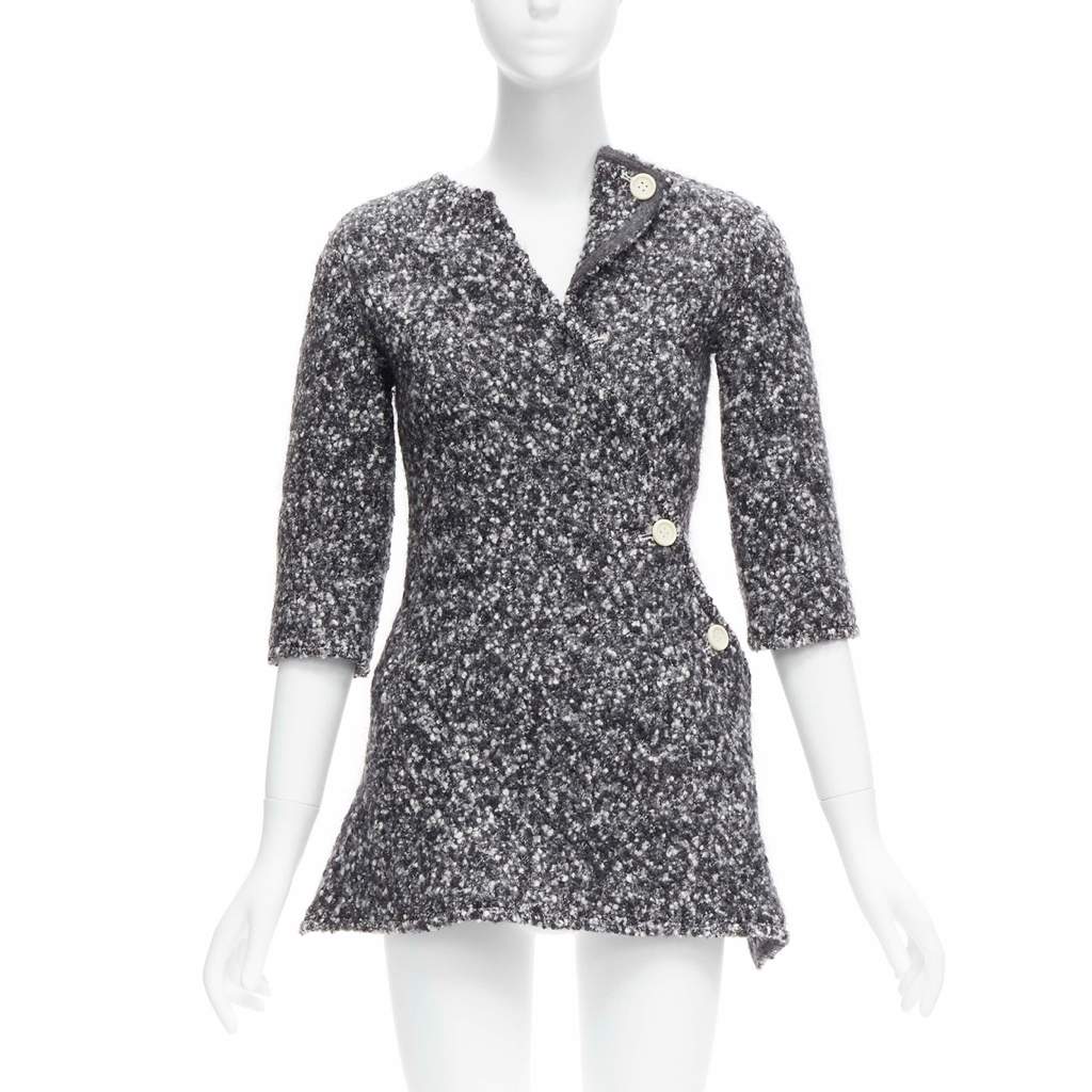 Celine Boucle Bias Sweater Grey Wool Never worn, with tag - Front View