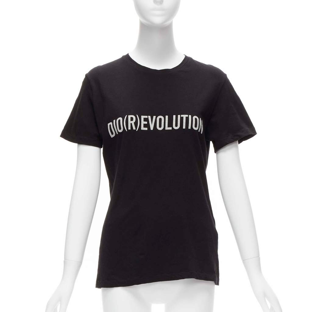 Christian Dior Logo Print Tee Black Cotton Very good - Front View